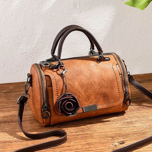 Sacs À Main Rétro De Grande Capacité Pour Femmes, Sac À Bandoulière À Pendentif De Rose, Sacoche Nouvelle Mode En Cuir Nouvelle Mode, Fourre-Tout Décontracté Pour Dames
