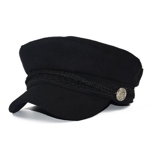Chapeau Militaire À La Mode Pour Hommes Et Femmes, Chapeau De Marin, Béret Noir Pour Dames, Casquette De Capitaine À Dessus Plat, Chapeau Octogonal De Combat De Voyage