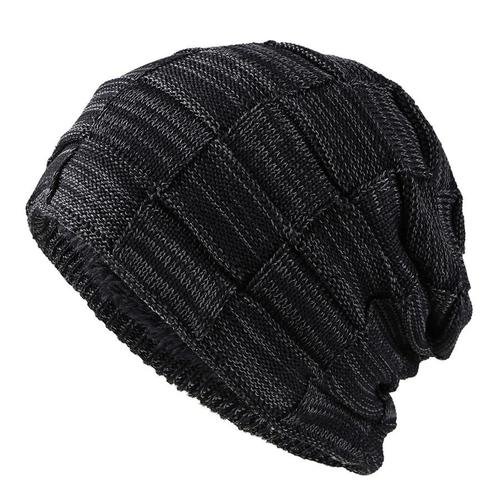 Pull-Over Carré Tricoté Bicolore Pour Homme, Chapeau En Velours, Protection Des Oreilles Pour Garder Au Chaud, Nouvelle Collection Automne/Hiver 2021