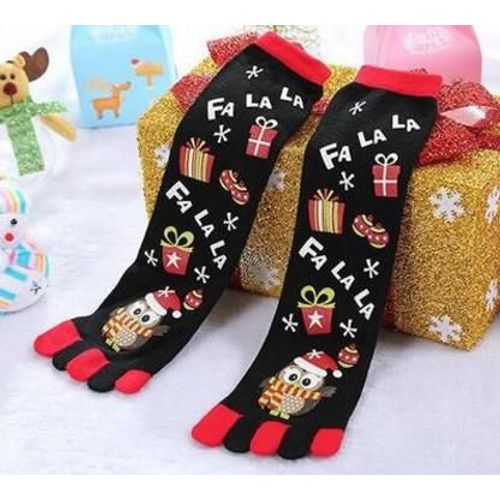 Chaussettes À Bout Imprimé Dessin Animé Pour Femmes, Nouvelle Mode, Chaussettes Souples Décontractées En Coton À Cinq Doigts, De Noël, 2021