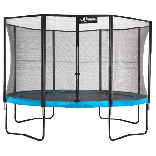 Kangui - Trampoline De Jardin Rond 430 Cm + Filet De Sécurité | Punchi Bleu 430