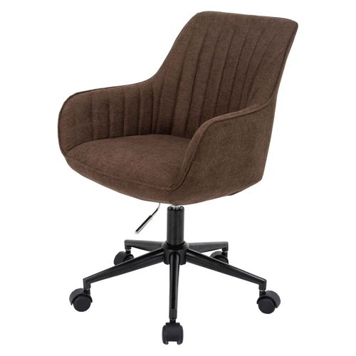 Chaise De Bureau Hwc-J62, Chaise Pivotante Chaise De Bureau Tissu/Textile Avec Accoudoirs   Marron