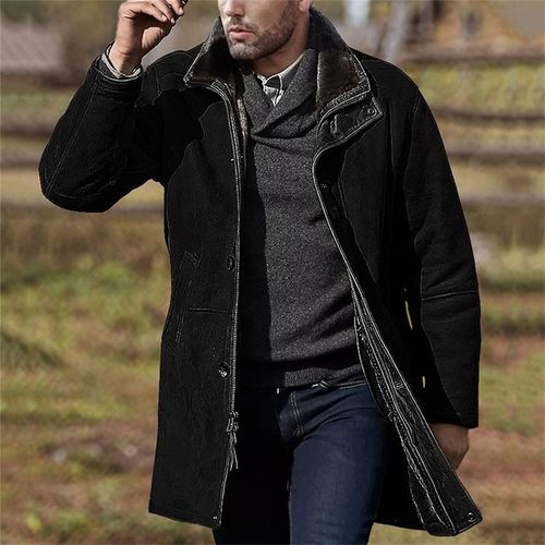 Veste Coupe-Vent Chaude Et Épaisse Pour Hommes, Manteau À Col En Fourrure De Haute Qualité, Parka Polaire À La Mode, Vêtements D'Extérieur Pour La Chasse
