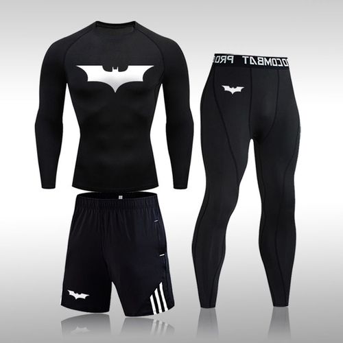 Vêtements De Sport À Séchage Rapide Pour Hommes, Combinaison De Sport À Compression, Jogging, Fitness, Vêtements Serrés Pour Hommes, 3 Pièces/Ensemble