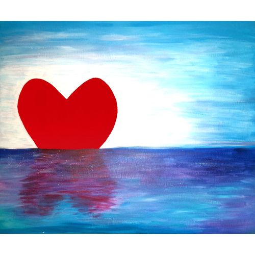 Peinture Acrylique Sur Toile L'amour A L'horizon