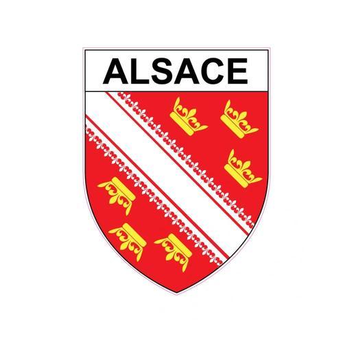 Alsace Alsacien Alsasienne Blason Écusson Autocollant Adhésif Sticker 1118 - Taille : 40 Cm