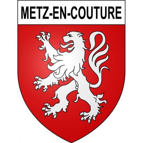 Metz-En-Couture 62 Ville Sticker Blason Écusson Autocollant Adhésif - Taille : 40 Cm