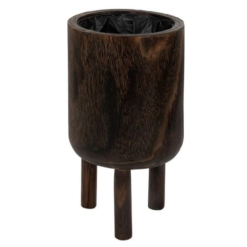 Paris Prix - Cache-Pot Sur Pied En Bois "Froto" 34cm Marron