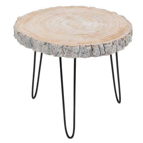 Paris Prix - Table D'appoint Gigogne "Albo" 58cm Gris & Naturel