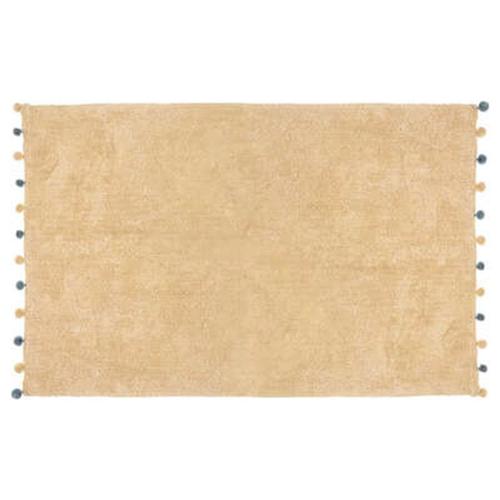 Tapis Déco Enfant "24 Pompons" 100x150cm Beige