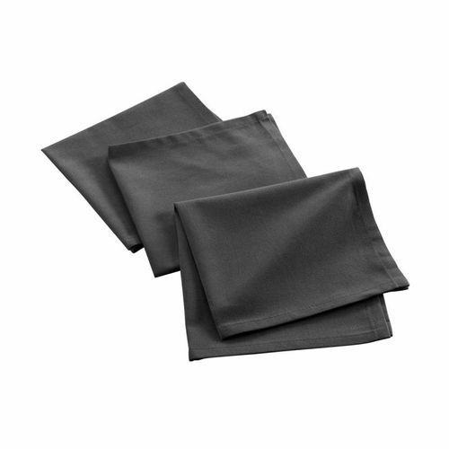 Lot De 3 Serviettes De Table "Mistral" 40x40cm Anthracite