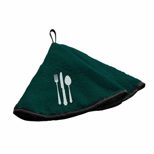 Essuie Main En Éponge "Couverts" 60cm Émeraude