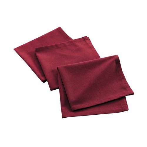 Lot De 3 Serviettes De Table "Mistral" 40x40cm Bordeaux