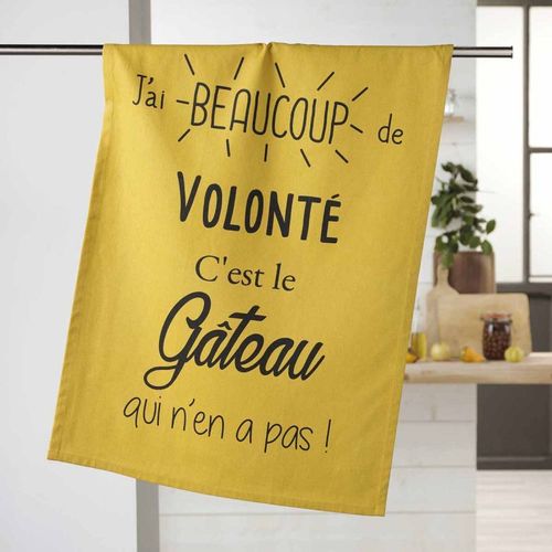 Torchon De Cuisine "Gourmandise" 50x70cm Jaune