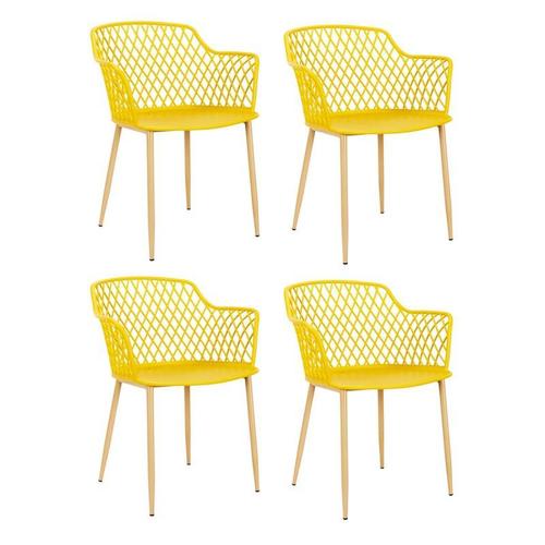 Paris Prix - Lot De 4 Fauteuils Design "Malaga" 80cm Jaune