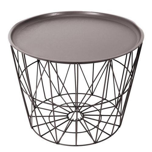 Paris Prix - Table D'appoint Design "Filaire" 52cm Taupe