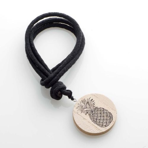 Embrasse De Rideau En Bois "Guarani" 41cm Noir