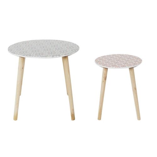 Paris Prix - Lot De 2 Tables Gigognes "Patio" 48cm Rouge & Noir