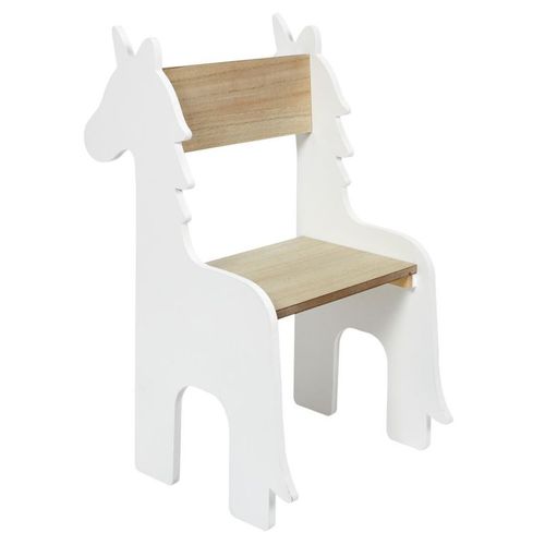 Paris Prix - Chaise Enfant Design "Licorne" 60cm Blanc & Naturel