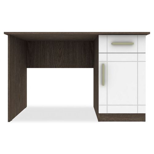Bureau 1 Tiroir "Tenya" 120cm Chêne Foncé & Blanc