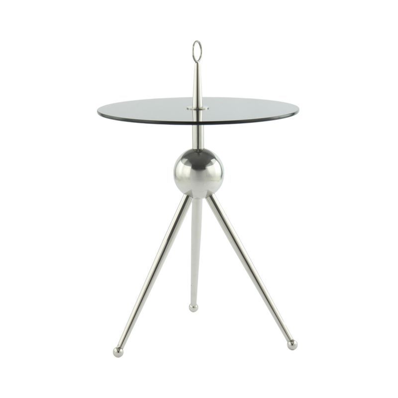 Paris Prix - Table D'appoint Design "Rodriga" 53cm Argent & Gris