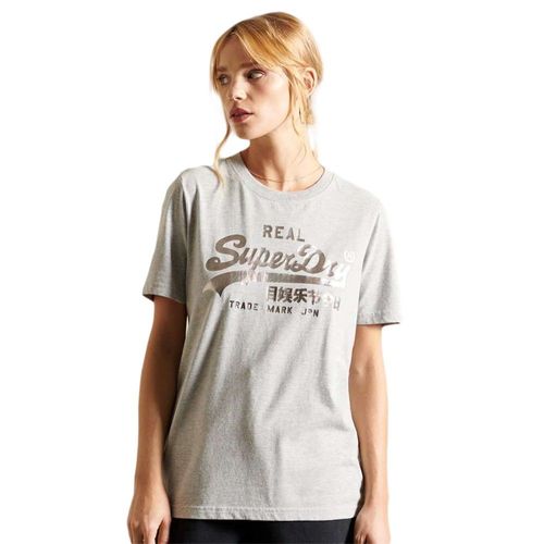 T Shirt Superdry Real Vintage Logo Femme Gris