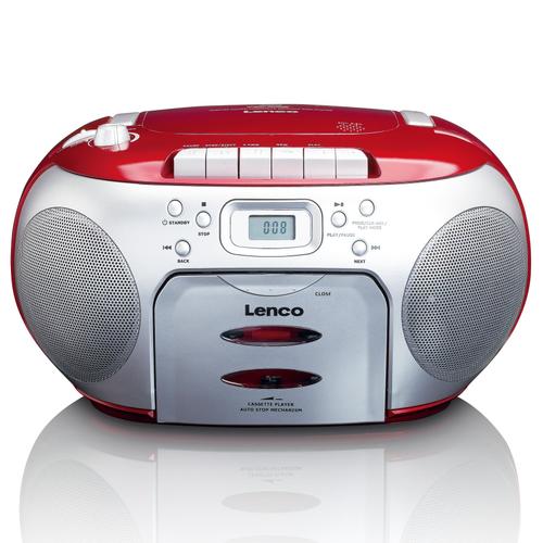 MINI CHAINE HIFI RADIO FM PORTABLE LECTEUR CD-CASSETTE ROUGE GRIS