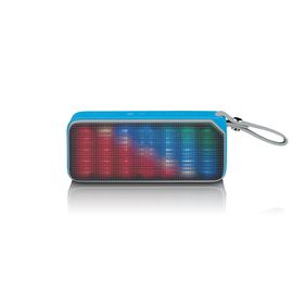 HAUT-PARLEUR STÉRÉO BLUETOOTH ÉTANCHE AUX ÉCLABOUSSURES AVEC LUMIÈRES DE FÊTE BLEU