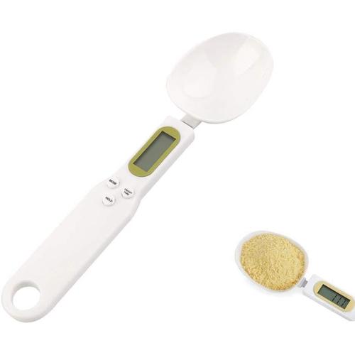 Cuillère Balance Numérique Pour Aliments Avec Fonction Tare 0,5kg/0.1g Blanc