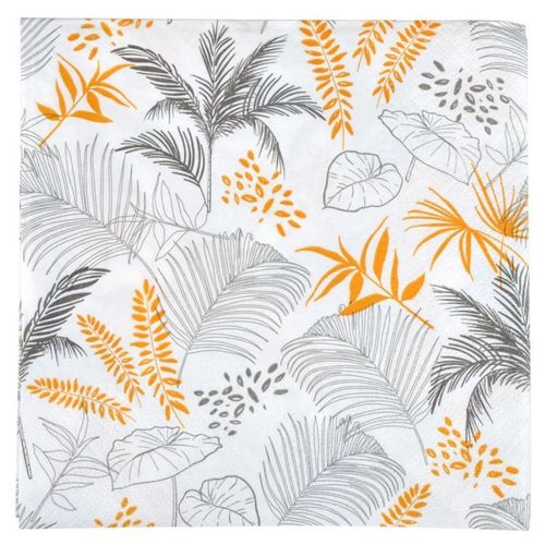 Paris Prix - Lot De 20 Serviettes En Papier "Exotic Mood" 33x33cm Moutarde