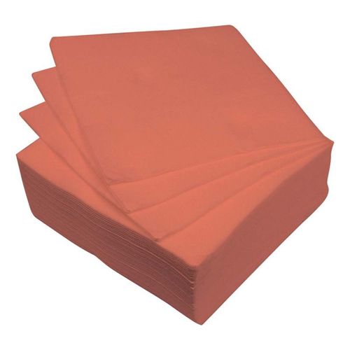 Paris Prix - Lot De 40 Serviettes En Papier "Cocktail" 25x25cm Terracotta