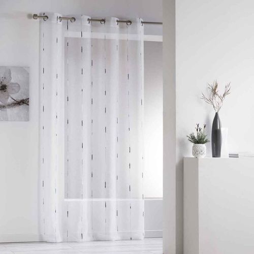 Rideau Voilage À ¿Illets "Chenilla" 140x280cm Gris