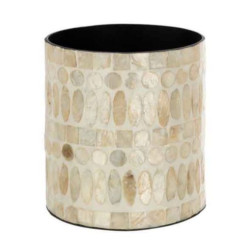 Paris Prix - Cache-Pot Imprimé Design "Delta" 15cm Beige