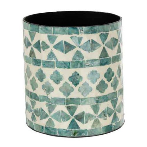 Paris Prix - Cache-Pot Imprimé Design "Delta" 15cm Bleu Clair