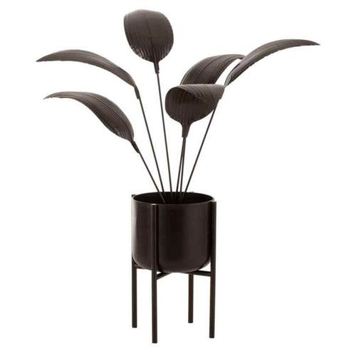 Paris Prix - Décoration Pour Plante "Métal" 103cm Marron Foncé