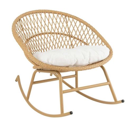 Paris Prix - Fauteuil À Bascule Design "Zayo" 107cm Beige