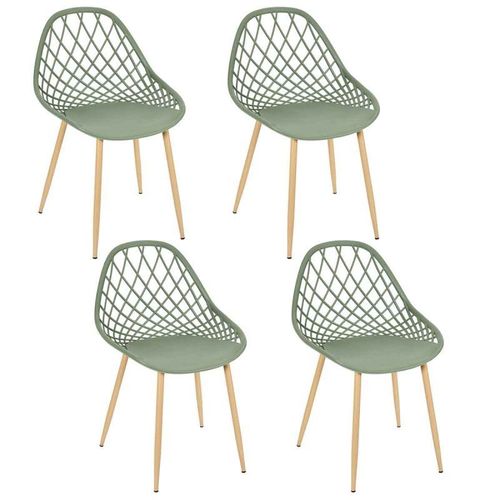 Paris Prix - Lot De 4 Chaises Design "Malaga" 80cm Vert