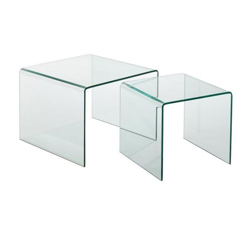 Paris Prix - Lot De 2 Tables Gigognes "Veria" 65cm Transparent