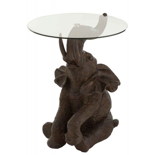 Paris Prix - Table D'appoint "Éléphant" 65cm Marron Foncé