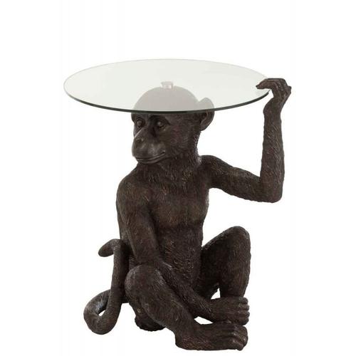 Paris Prix - Table D'appoint "Singe" 62cm Marron Foncé