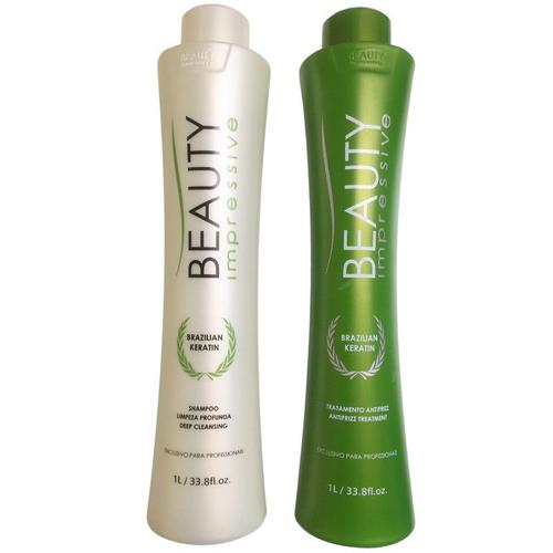 Kit Lissage Brésilien Brazilian Keratin Beauty Impressive 2 Produits De 1 L. 