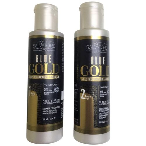 Kit Lissage Au Tanin Blue Gold Salvatore 2 Produits De 100 Ml. 