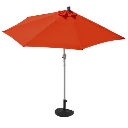 Demi Parasol Semi-Circulaire Balcon Terrasse Uv 50+ Polyester/Aluminium 3kg Avec Une Portée De 270 Cm Terracotta Avec Support 04_0003834