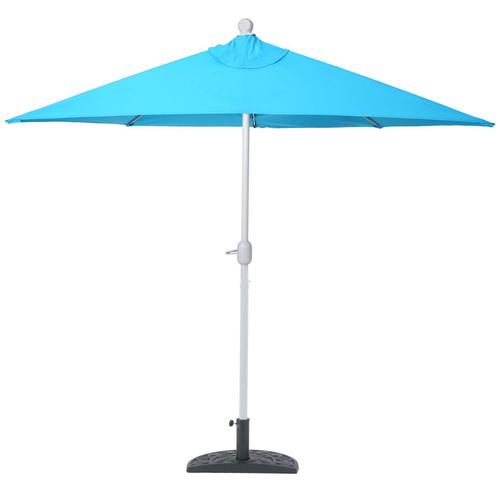 Demi Parasol Semi-Circulaire Balcon Terrasse Uv 50+ Polyester/Aluminium 3kg Avec Une Portée De 300 Cm Turquoise Avec Support 04_0003844