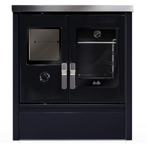 deville - cuisinière à bois 8kw bleu nuit - c086aa06