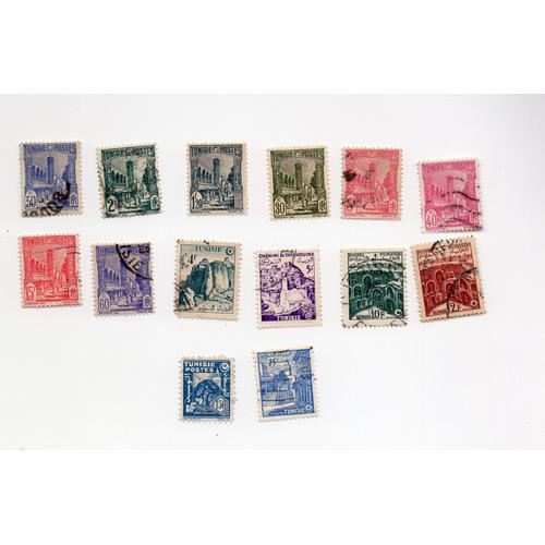 Tunisie- Lot De 14 Timbres Oblitérés- Sites