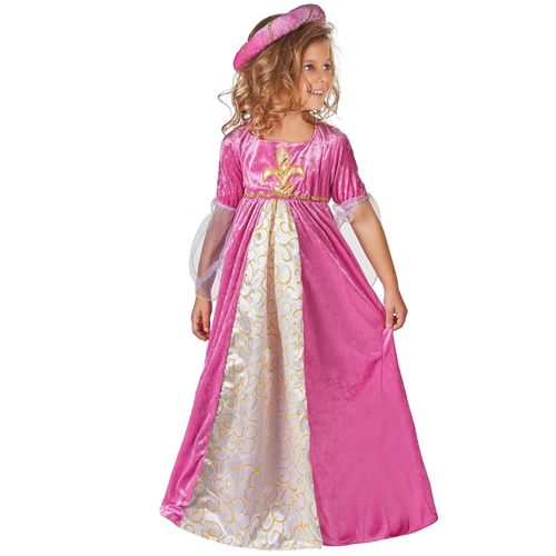 Déguisement Princesse Médiévale Rose Et Or Fille S 4-6 Ans (110-120 Cm)