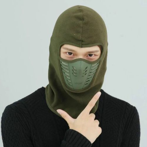Cagoule Thermique Coupe-Vent Pour Homme,Chapeau De Randonnée,Cagoule Chaude Pour Le Visage,Cyclisme,Ski - Type Armygreen