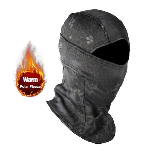 Cagoule Militaire Tactique Polaire D'hiver Pour Hommes,Casquette De Camouflage De Chasse Chaude Pour Sports De Plein Air,Écharpe De Ski,Chapeaux De Cyclisme - Type Python Black