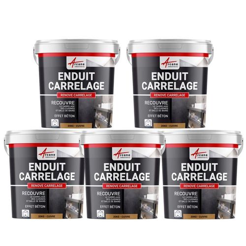 Enduit carrelage salle de bain cuisine mural et sol recouvre et rénove faïence masquage - RENOVE CARRELAGE Cuivre Offre Spéciale : 5 x 20KG